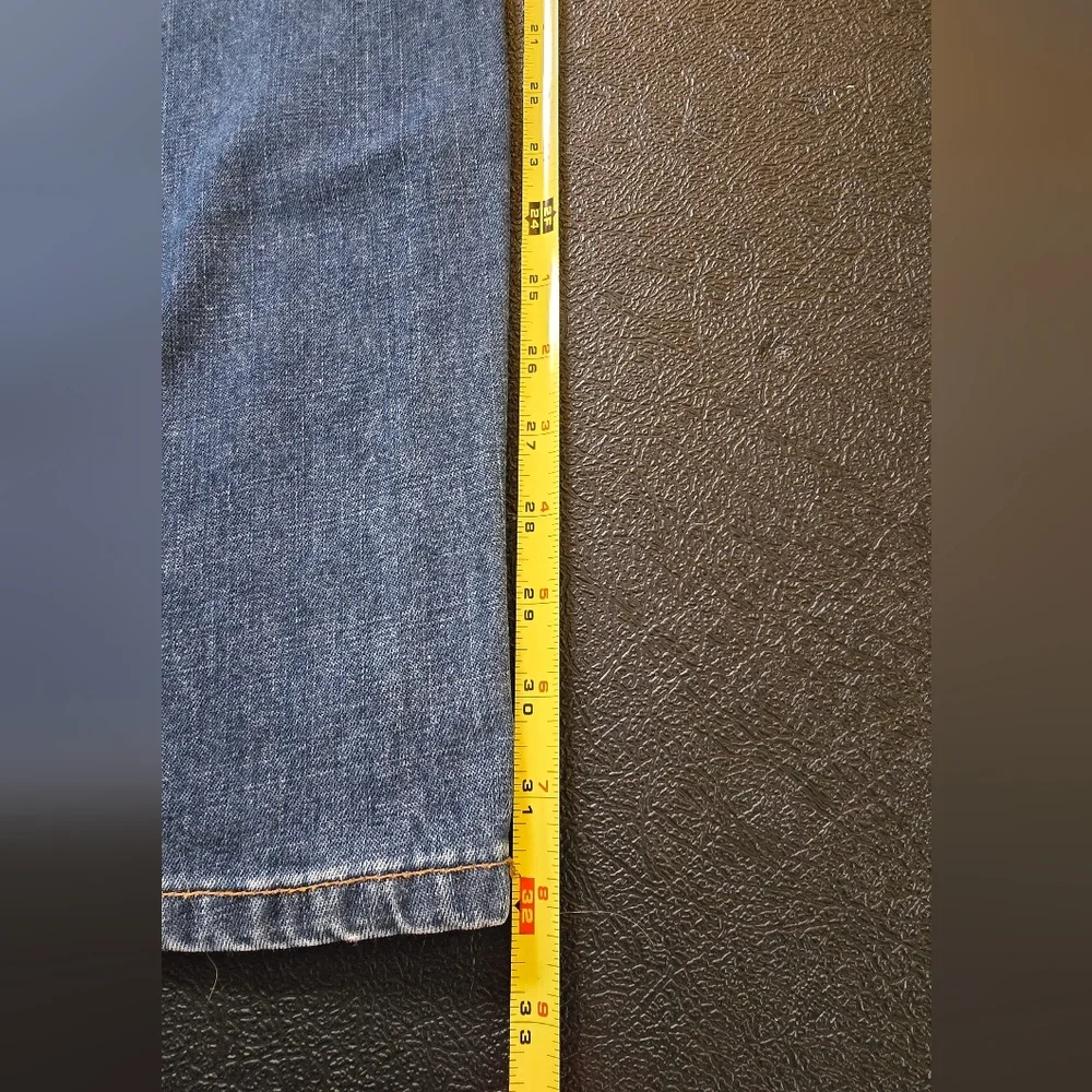 RARE Vintage Indian Motocycle Denim Jeans Chief Head Wings Blue Straight 34x32